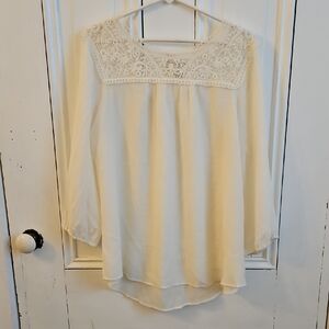 St. John's Bay Cream Lace Blouse
